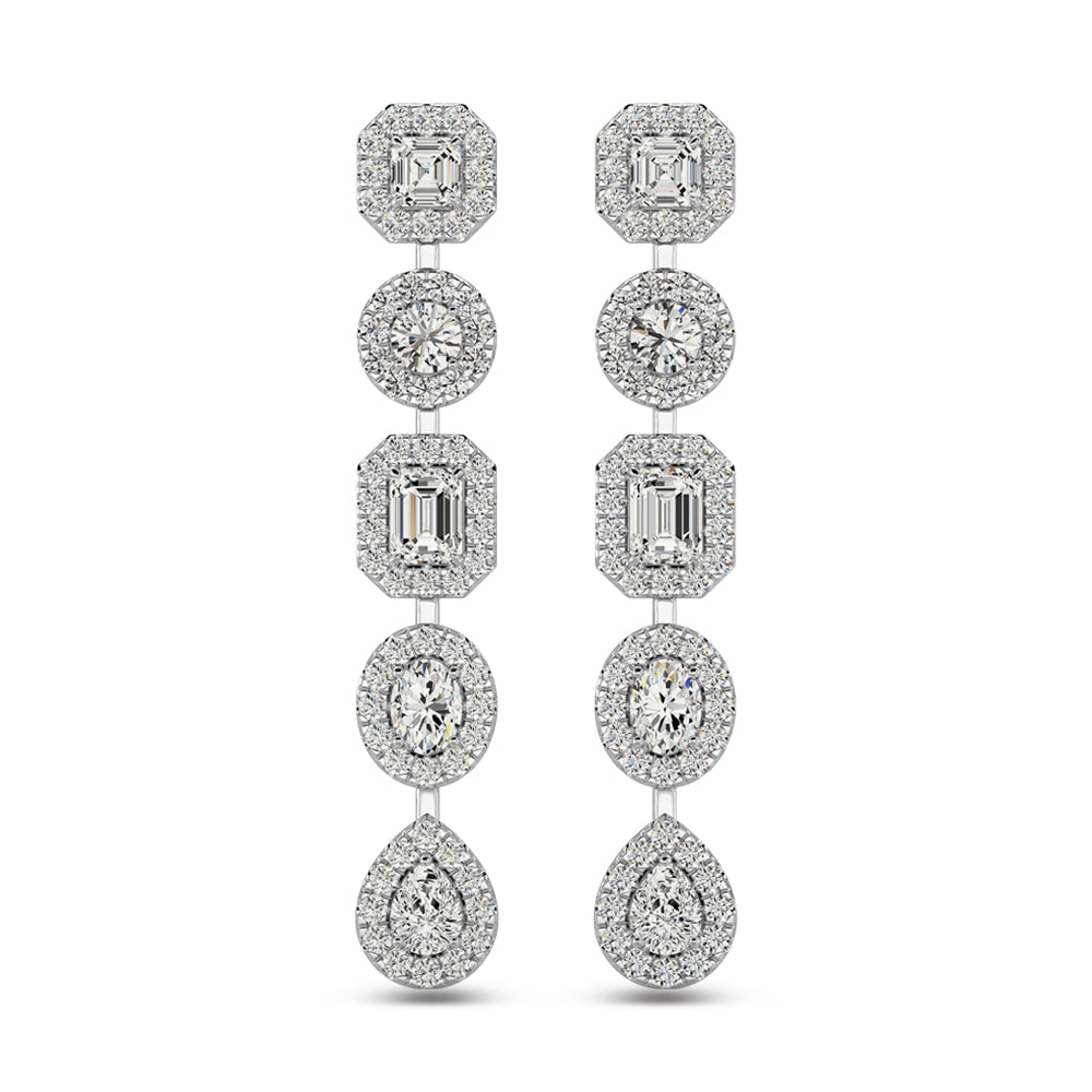 14K White Gold Diamond 2 1/5 Ct.Tw Fashion Earrings