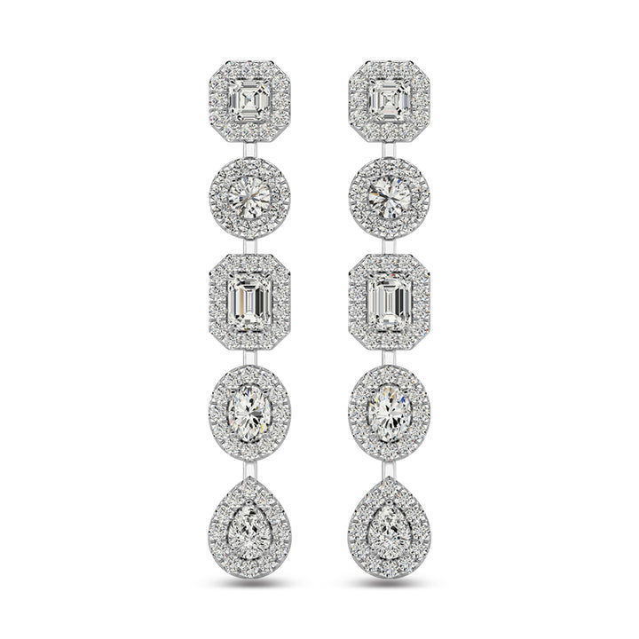 14K White Gold Diamond 2 1/5 Ct.Tw Fashion Earrings