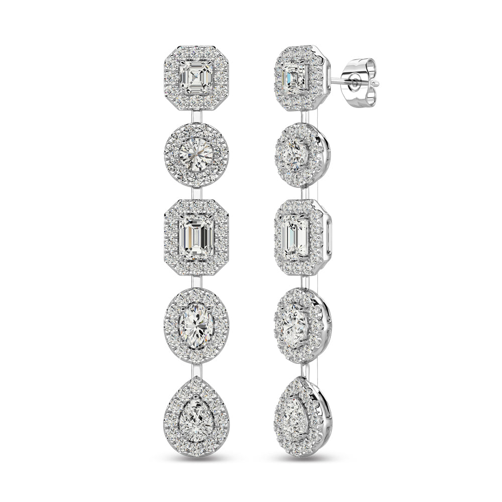 14K White Gold Diamond 2 1/5 Ct.Tw Fashion Earrings