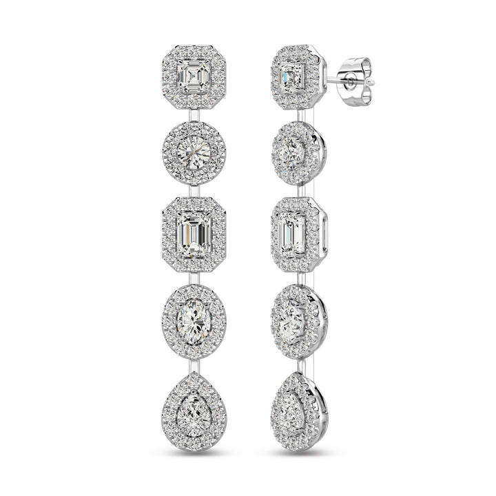 14K White Gold Diamond 2 1/5 Ct.Tw Fashion Earrings