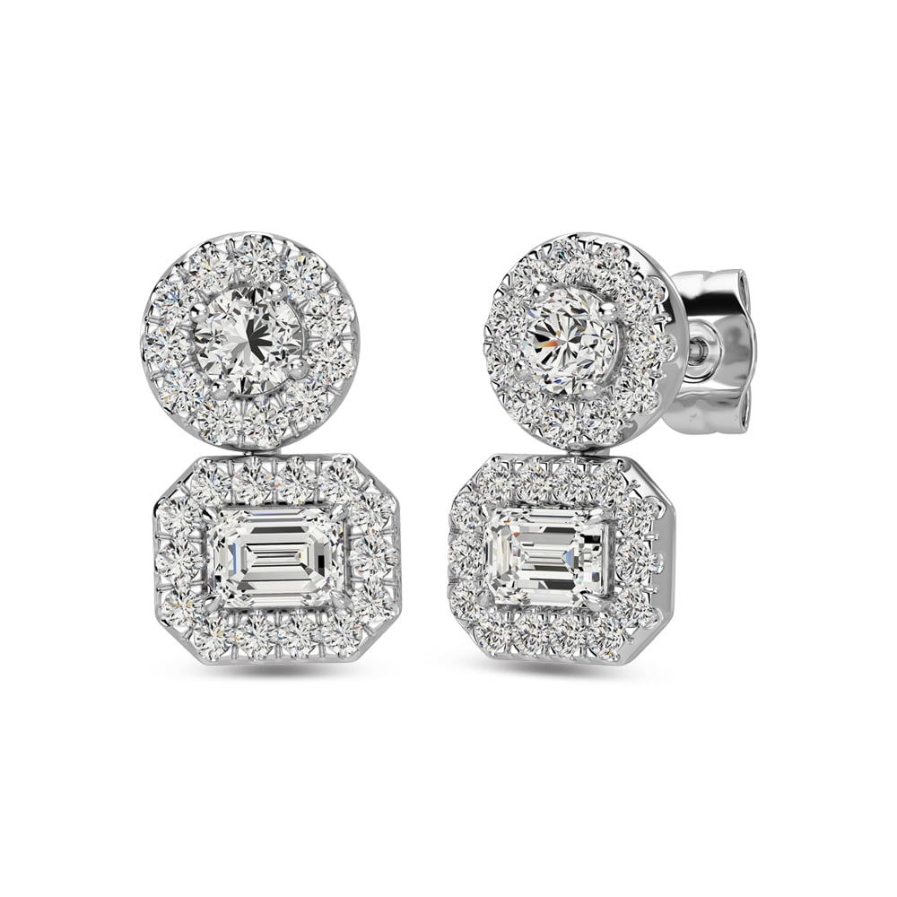 14K White Gold Diamond 5/8 Ct.Tw Fashion Earrings