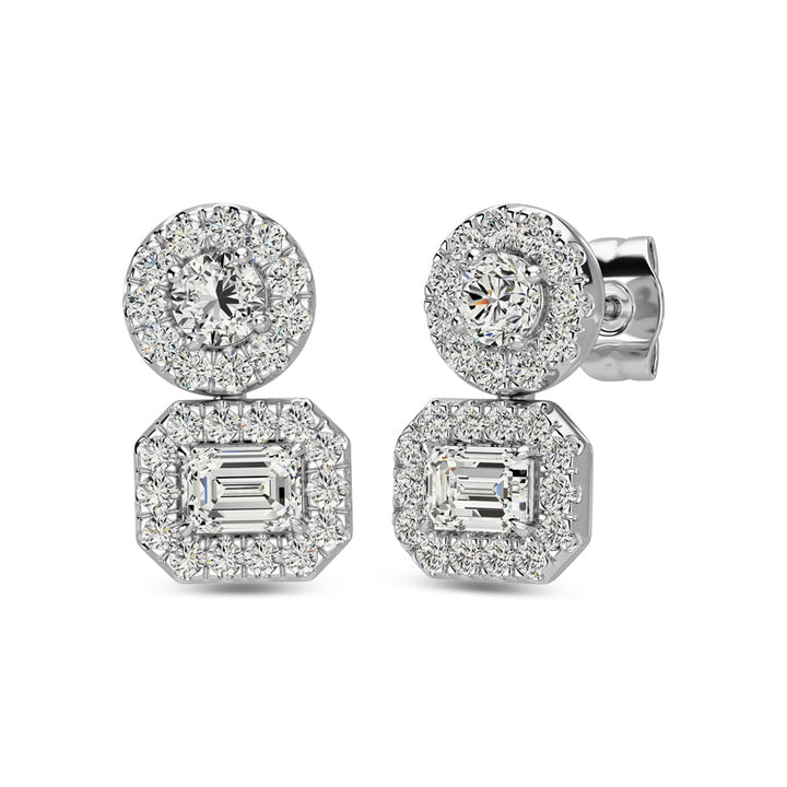 14K White Gold Diamond 5/8 Ct.Tw Fashion Earrings