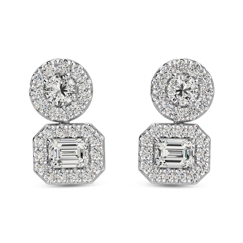14K White Gold Diamond 5/8 Ct.Tw Fashion Earrings
