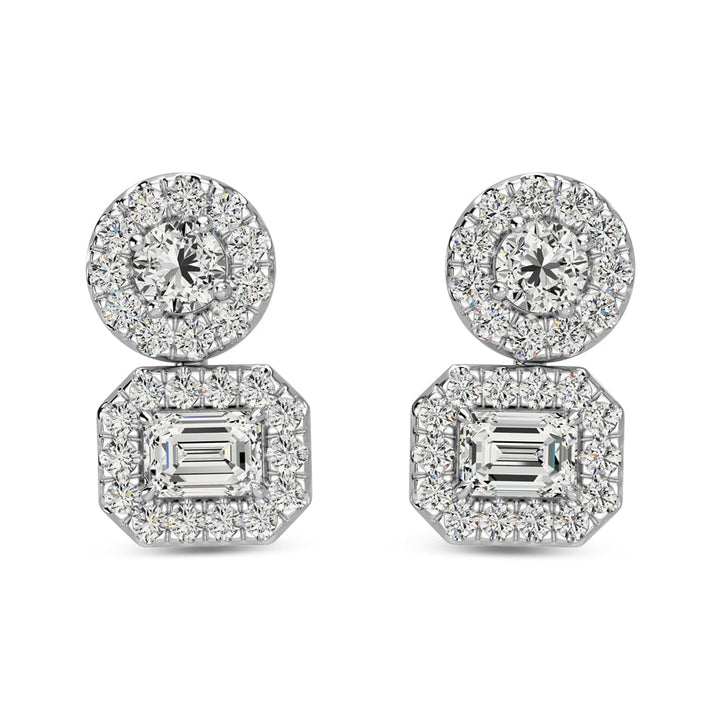 14K White Gold Diamond 5/8 Ct.Tw Fashion Earrings