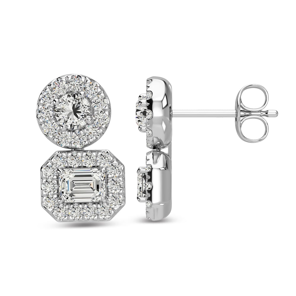 14K White Gold Diamond 5/8 Ct.Tw Fashion Earrings