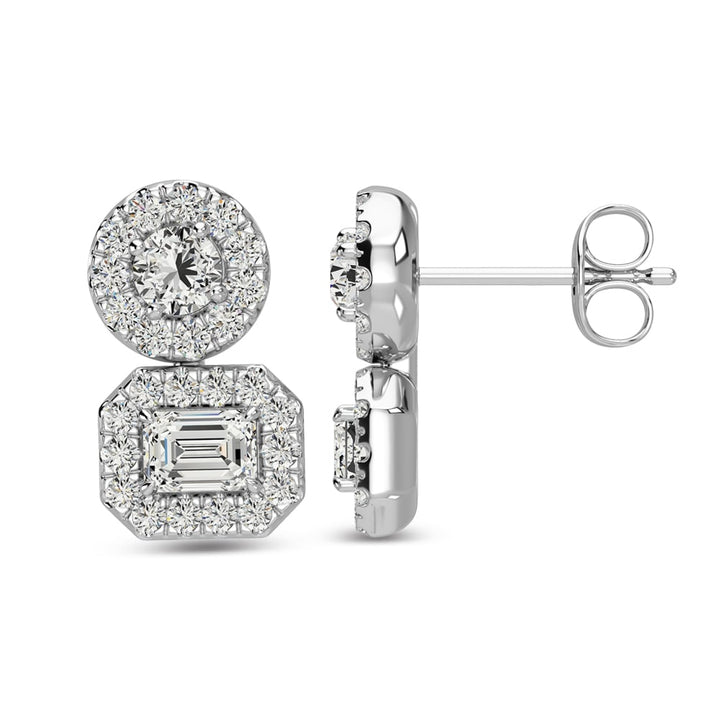 14K White Gold Diamond 5/8 Ct.Tw Fashion Earrings