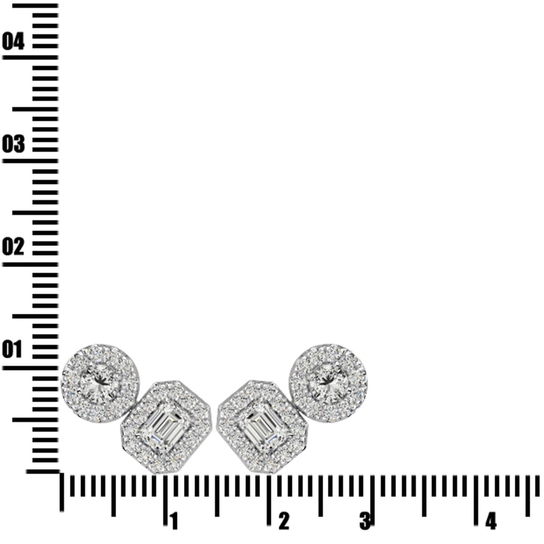 14K White Gold Diamond 5/8 Ct.Tw Fashion Earrings