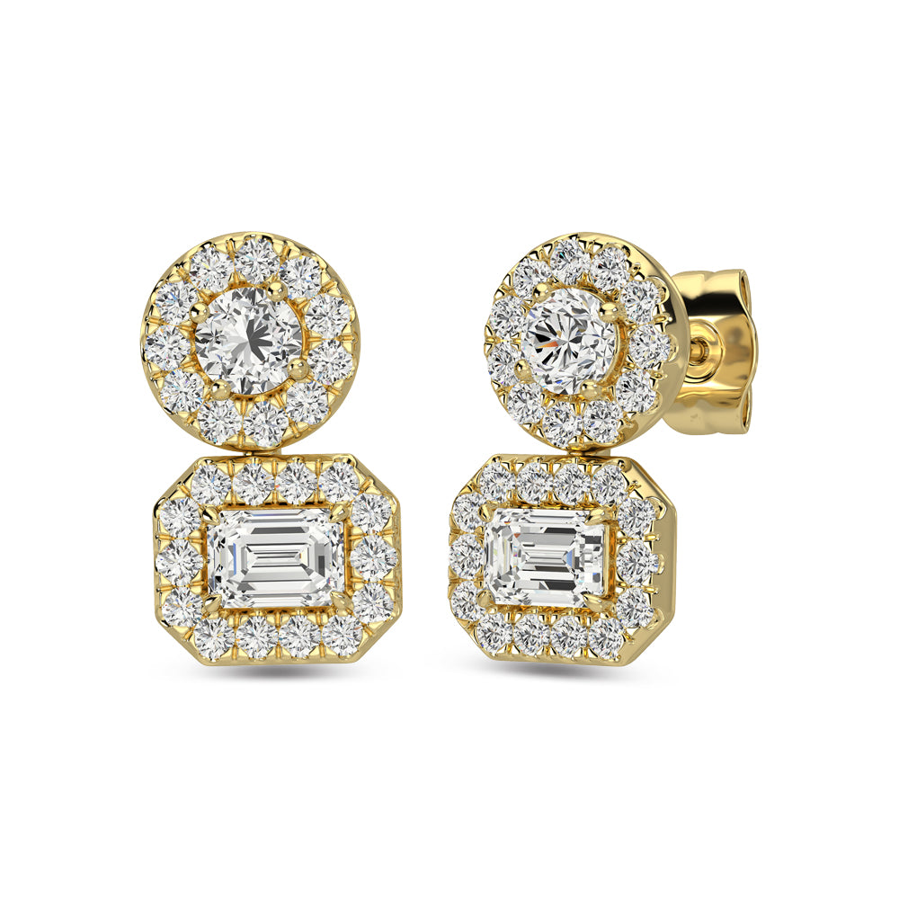 14K Yellow Gold Diamond 5/8 Ct.Tw Fashion Earrings