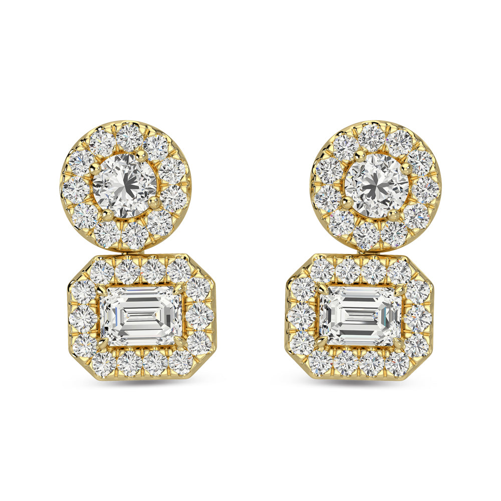 14K Yellow Gold Diamond 5/8 Ct.Tw Fashion Earrings