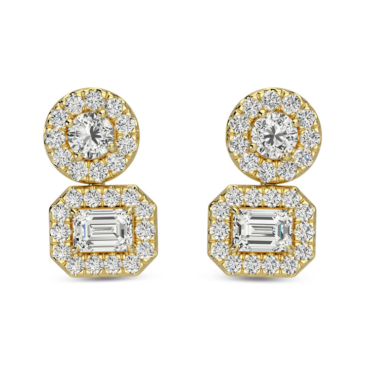 14K Yellow Gold Diamond 5/8 Ct.Tw Fashion Earrings