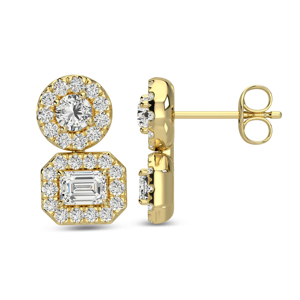 14K Yellow Gold Diamond 5/8 Ct.Tw Fashion Earrings