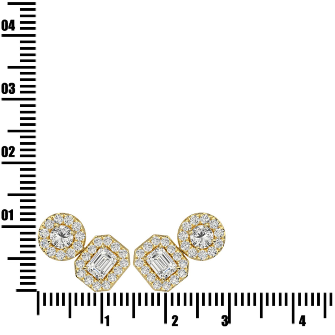 14K Yellow Gold Diamond 5/8 Ct.Tw Fashion Earrings