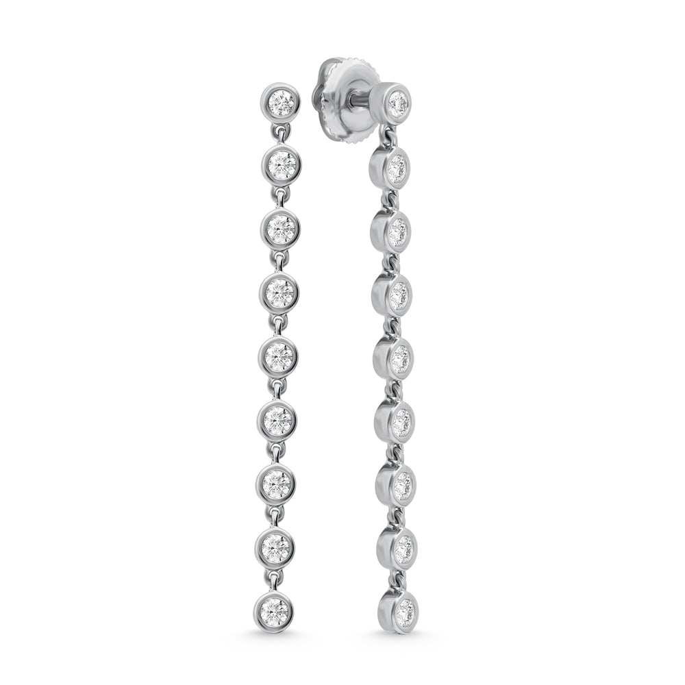 14K White Gold Diamond 3/4 Ct.Tw Fashion Earrings