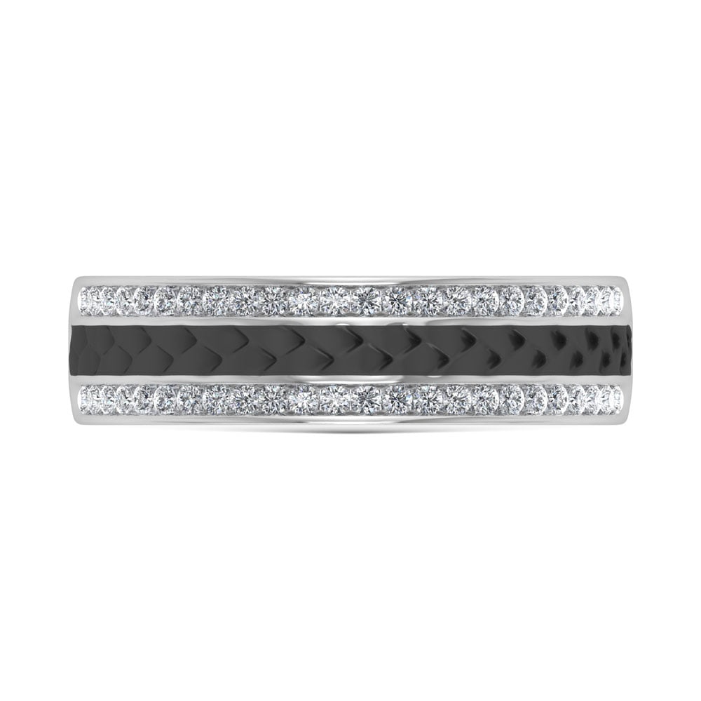 14K White Gold Diamond 1/3 Ct.Tw. Black Rhodium Band
