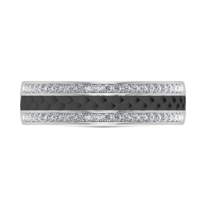 14K White Gold Diamond 1/3 Ct.Tw. Black Rhodium Band