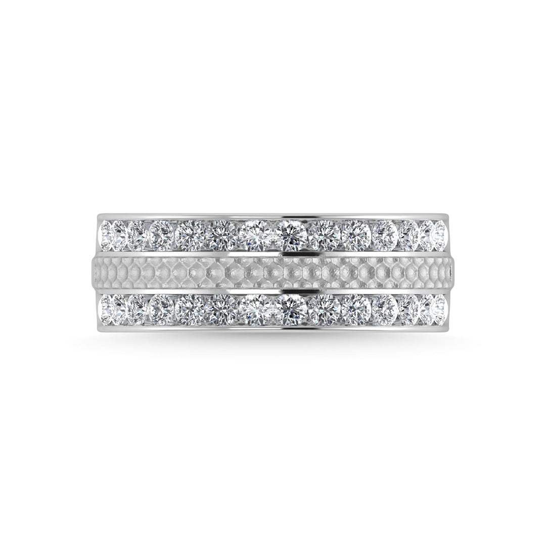 14K White Gold Diamond 1 Ct.Tw. With Mens Machine Band