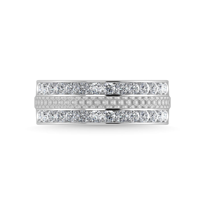 14K White Gold Diamond 1 Ct.Tw. With Mens Machine Band