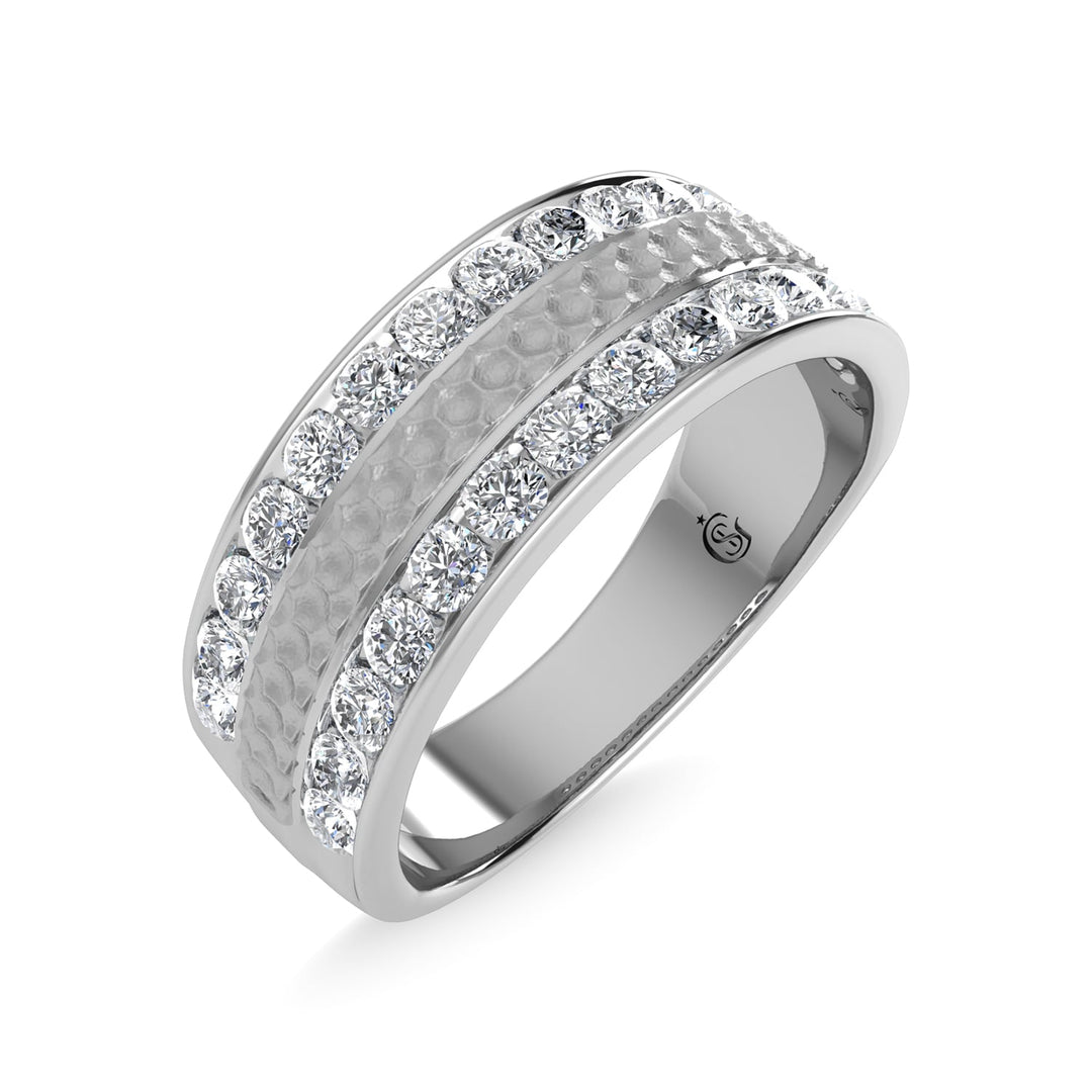 14K White Gold Diamond 1 Ct.Tw. With Mens Machine Band