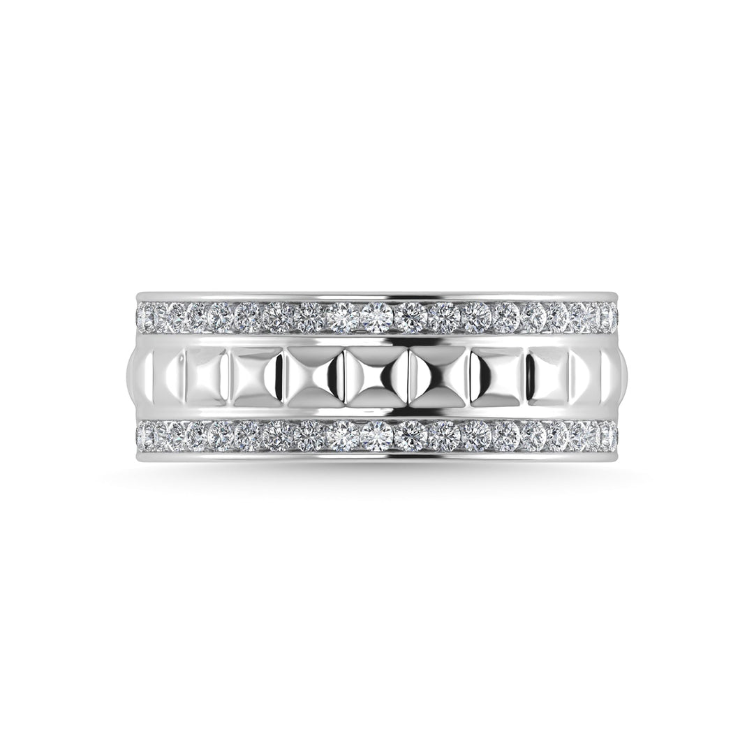 14K White Gold Diamond 1/2 Ct.Tw. Mens Machine Band