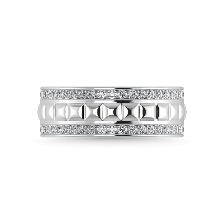 14K White Gold Diamond 1/2 Ct.Tw. Mens Machine Band