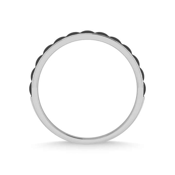 14K White Gold Diamond 1/2 Ct.Tw. With Black Rhodium Facet Mens Machine Band
