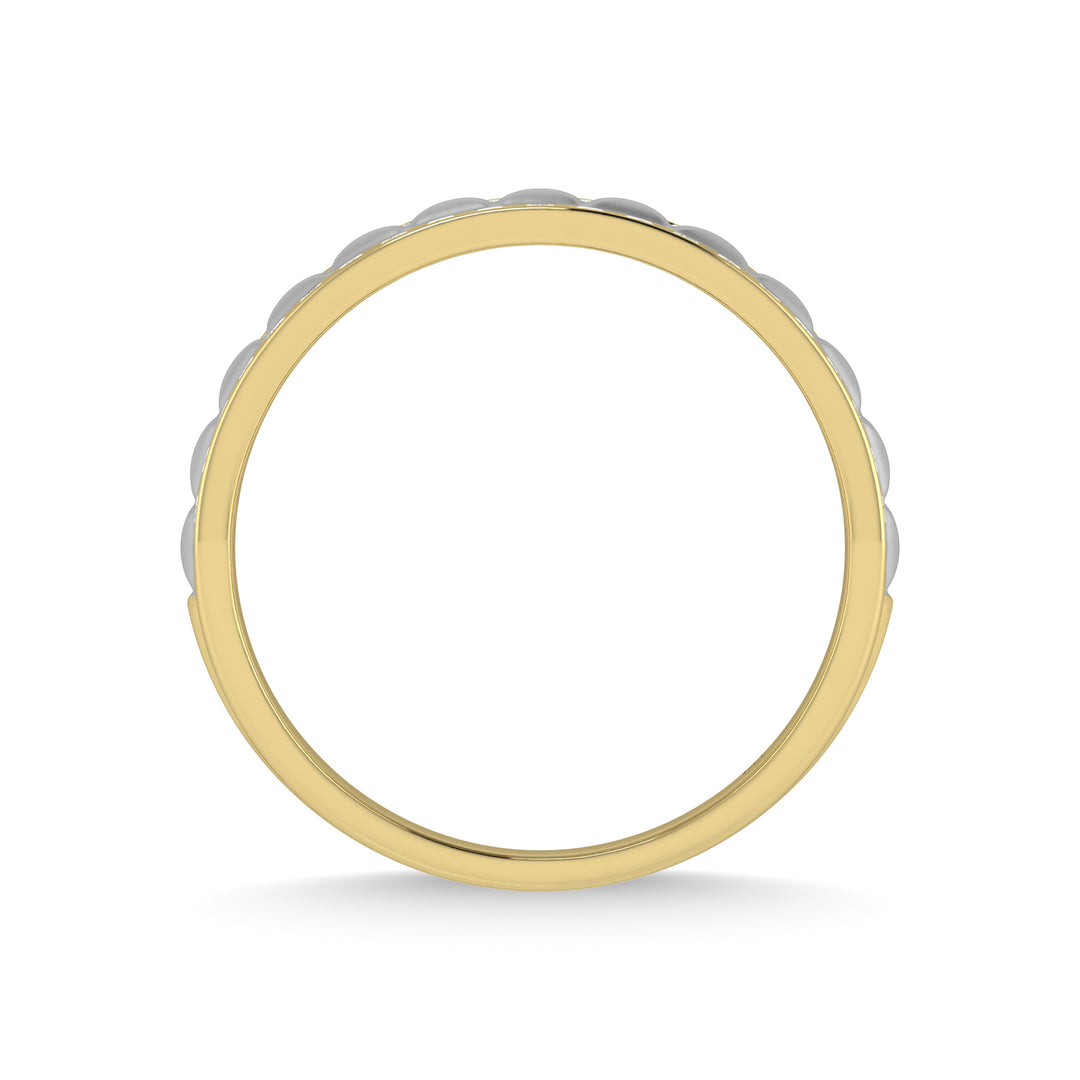 14K Yellow Gold Diamond 1/2 Ct.Tw. With White Rhodium Mens Machine Band
