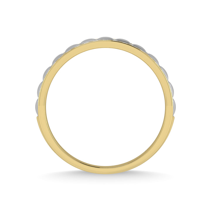 14K Yellow Gold Diamond 1/2 Ct.Tw. With White Rhodium Mens Machine Band