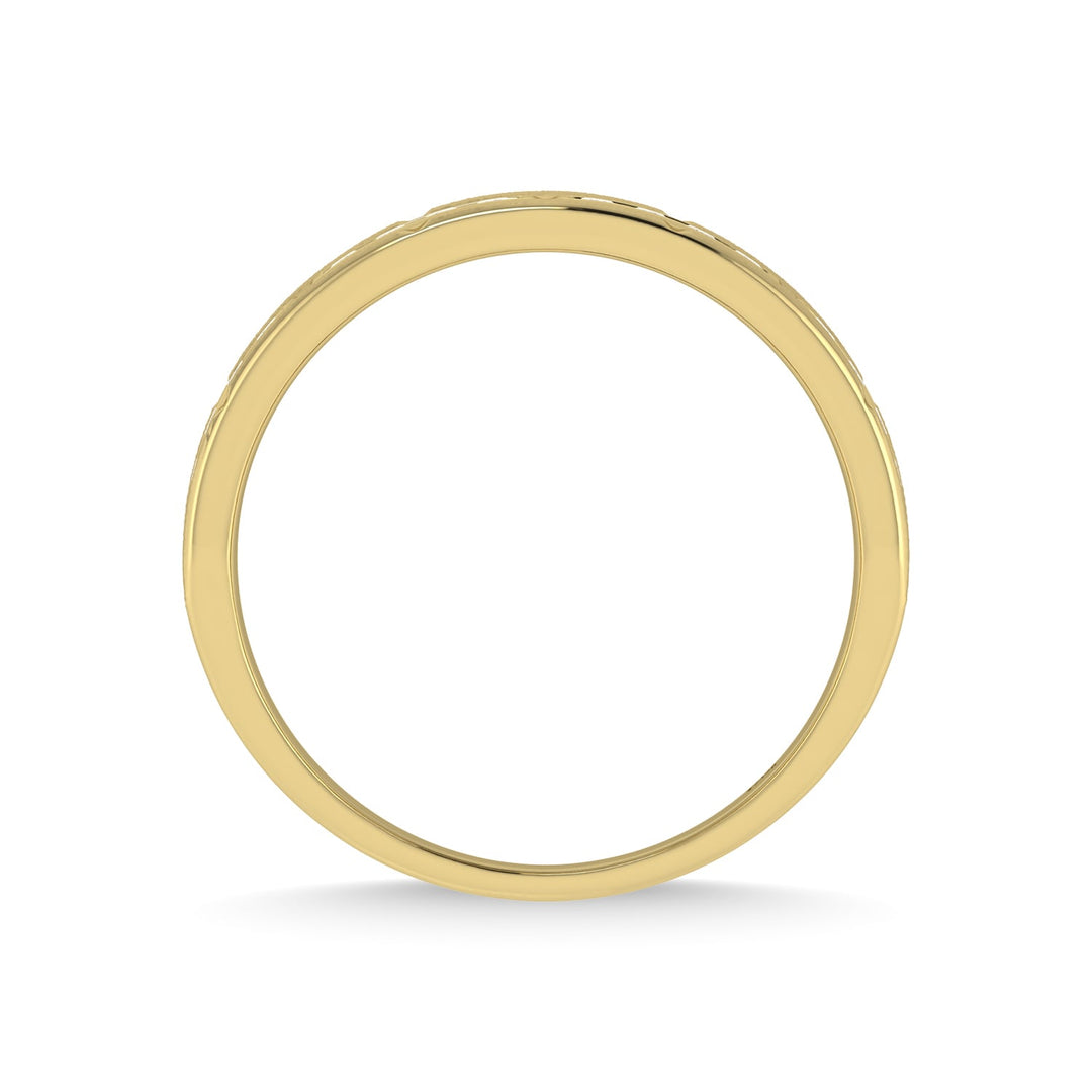 14K Yellow Gold Diamond 1/4 Ct.Tw. With White Rhodium Facet Mens Machine Band