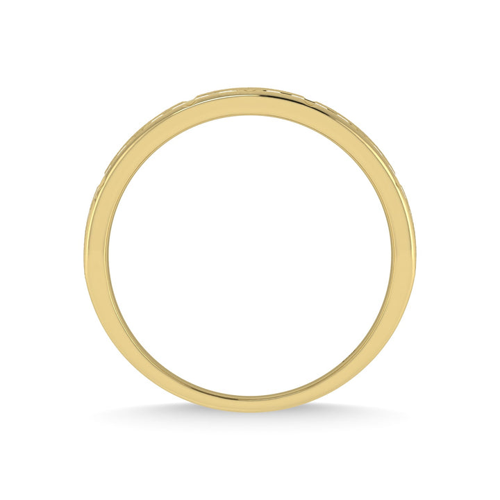 14K Yellow Gold Diamond 1/4 Ct.Tw. With White Rhodium Facet Mens Machine Band