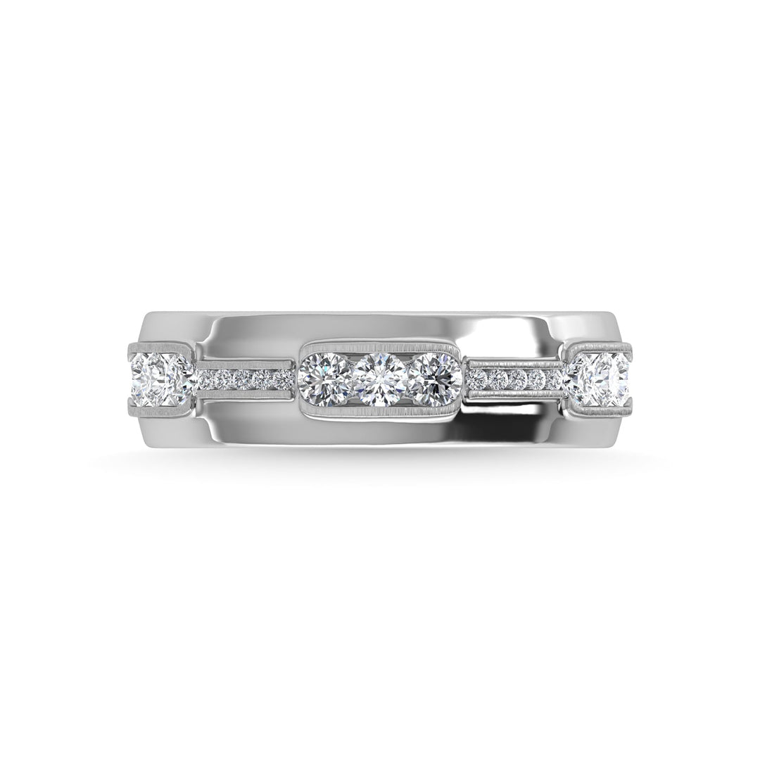 14K White Gold Diamond 5/8 Ct.Tw. Channel Set Machine Band