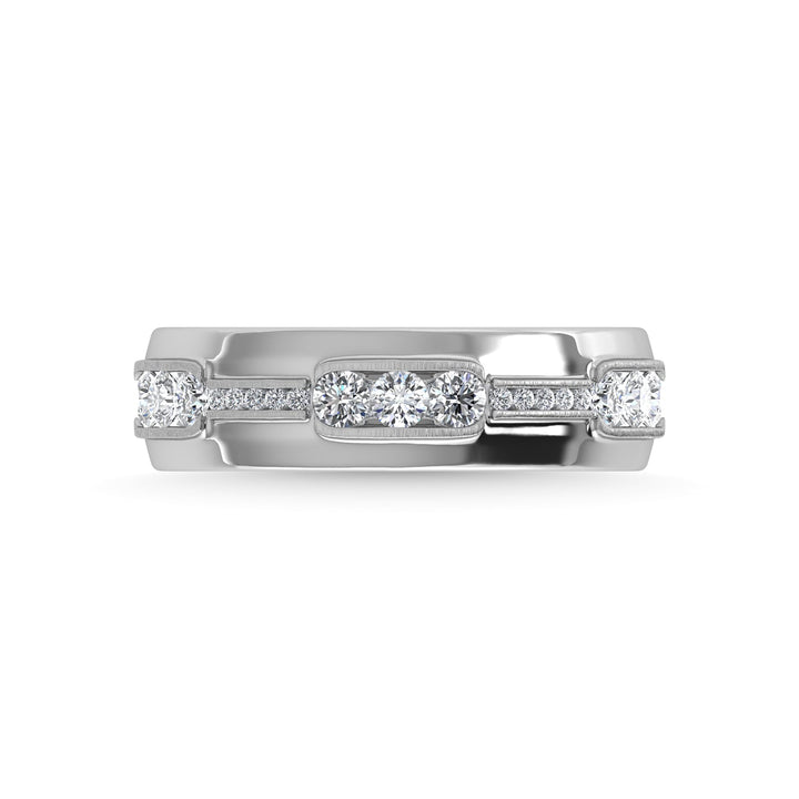14K White Gold Diamond 5/8 Ct.Tw. Channel Set Machine Band