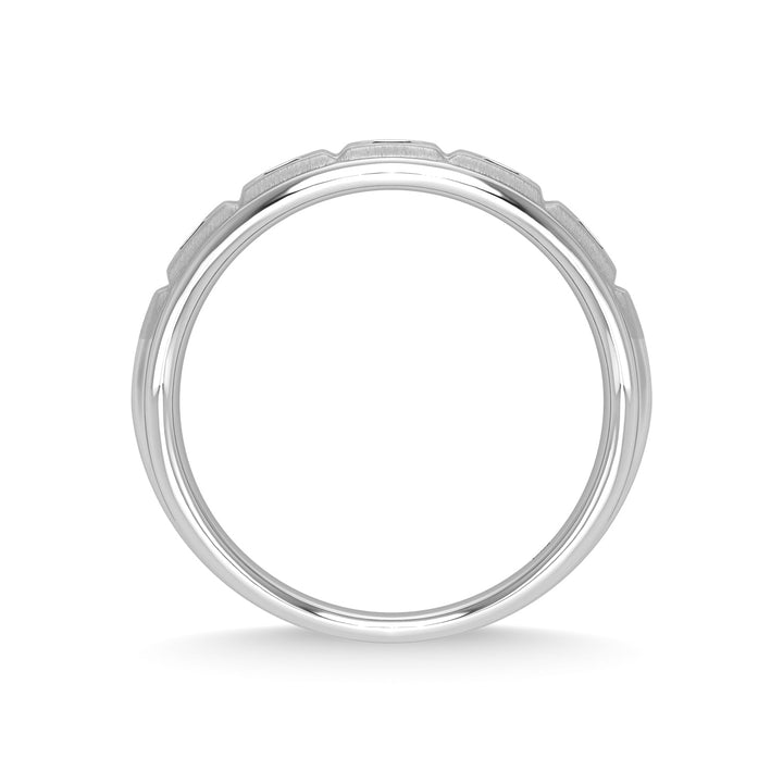 14K White Gold Diamond 1/2 Ct.Tw. Mens Machine Band