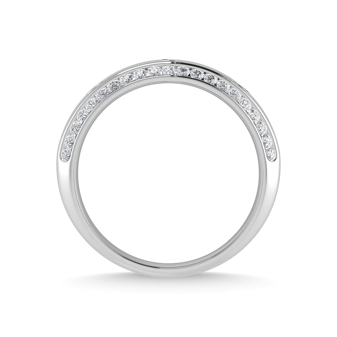 14K White Gold Diamond 3/4 Ct.Tw. Mens Machine Band