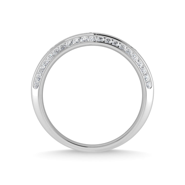 14K White Gold Diamond 3/4 Ct.Tw. Mens Machine Band