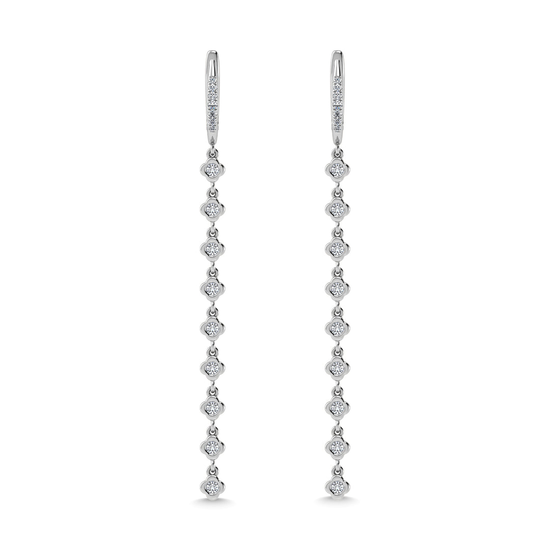 14K White Gold Diamond 5/8 Ct.Tw. Dangle Earrings