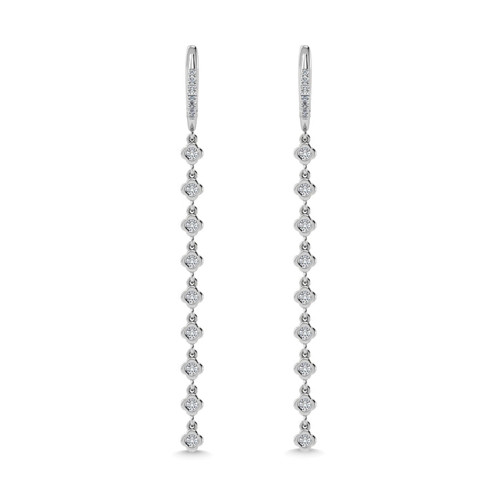 14K White Gold Diamond 5/8 Ct.Tw. Dangle Earrings