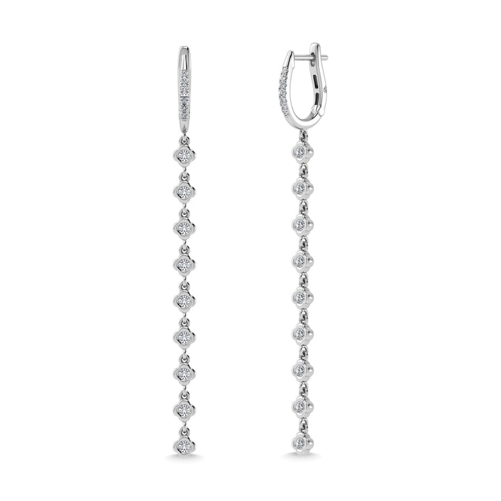 14K White Gold Diamond 5/8 Ct.Tw. Dangle Earrings
