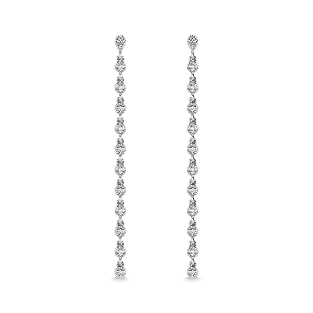 14K White Gold Diamond 3/4 Ct.Tw. Dangle Earrings