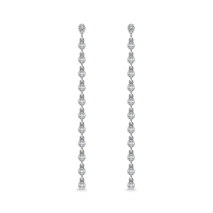 14K White Gold Diamond 3/4 Ct.Tw. Dangle Earrings