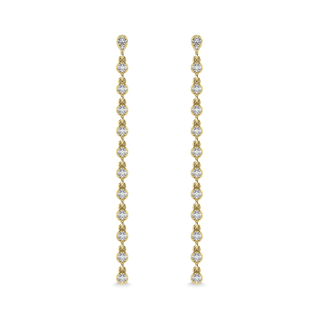 14K Yellow Gold Diamond 3/4 Ct.Tw. Dangle Earrings