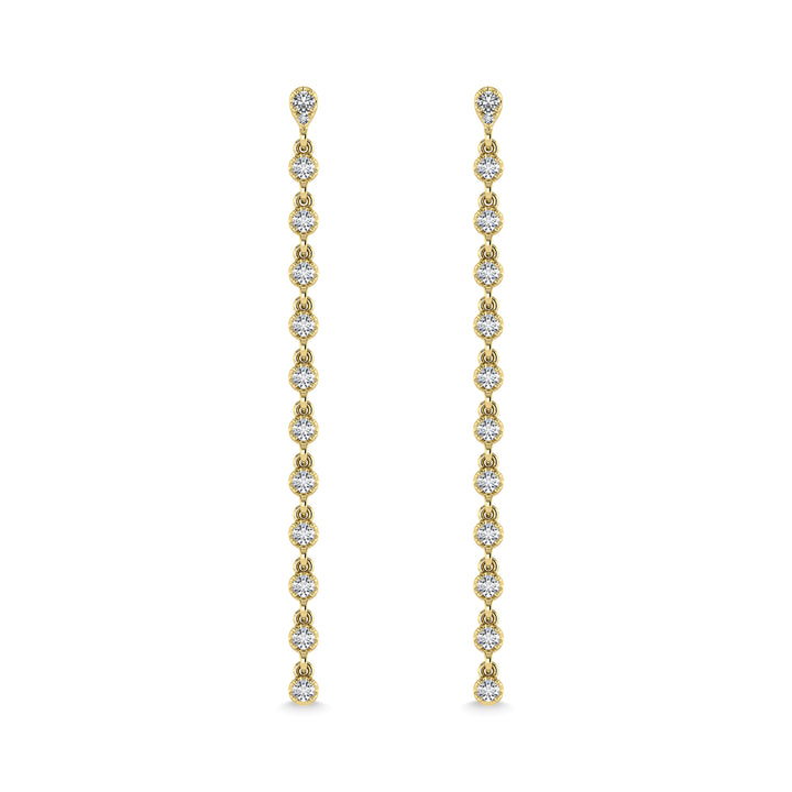 14K Yellow Gold Diamond 3/4 Ct.Tw. Dangle Earrings