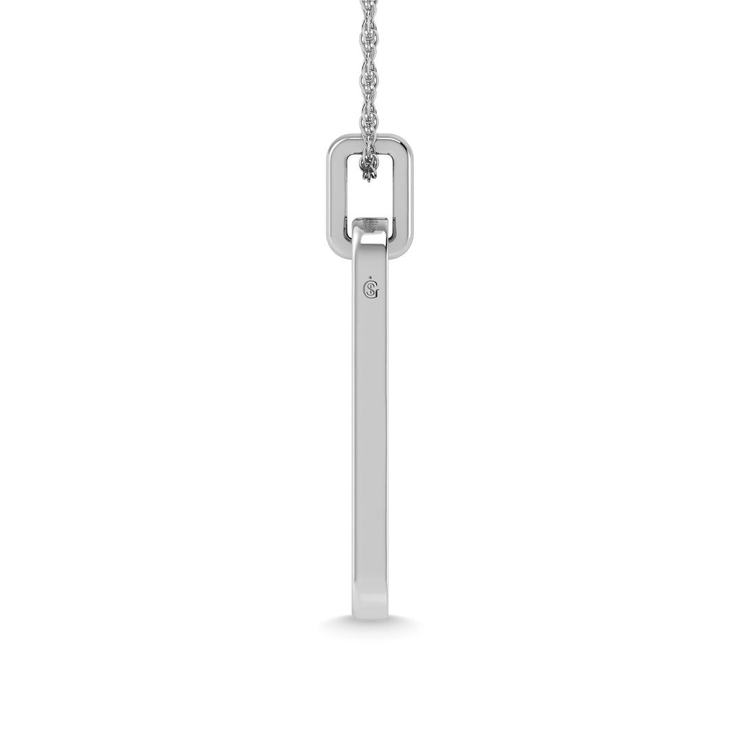 14K White Gold Diamond 1 Ct.Tw. Dog Tag Pendant