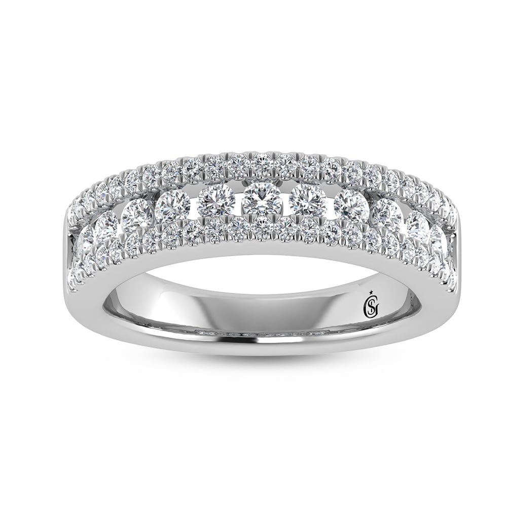 14K White Gold Diamond 7/8 Ct.Tw. Fashion Ring