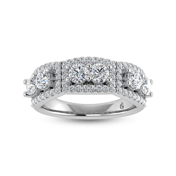 14K White Gold Diamond 1 1/3 Ct.Tw. Fashion Ring