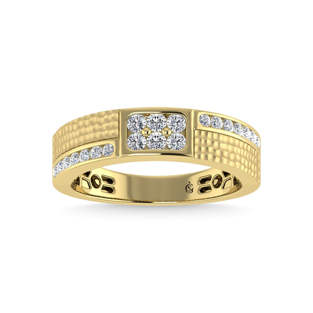 14K Yellow Gold Diamond 3/8 Ct.Tw. Mens Band
