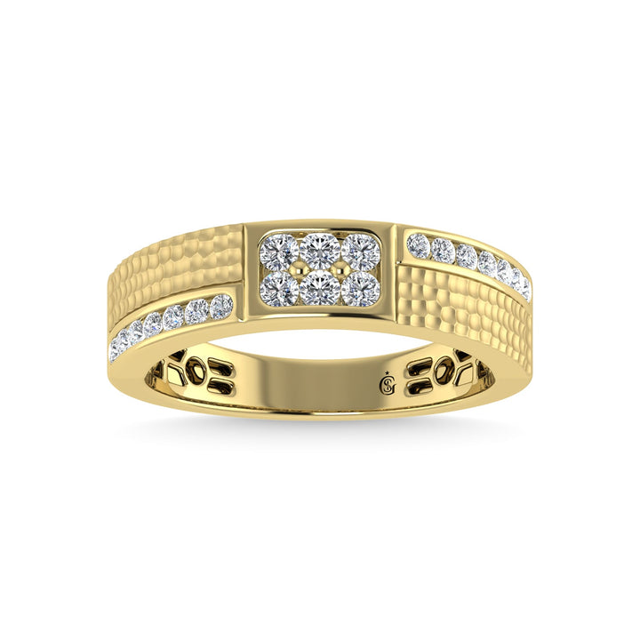 14K Yellow Gold Diamond 3/8 Ct.Tw. Mens Band