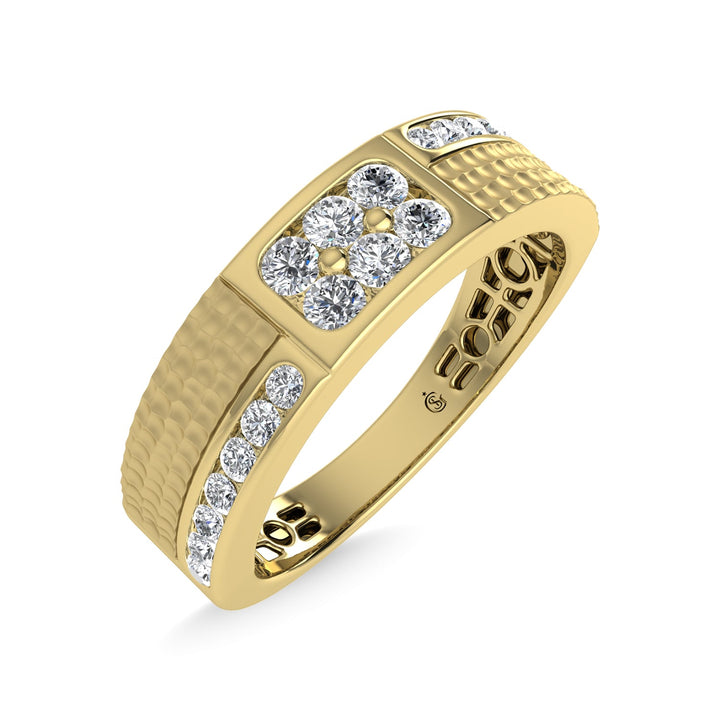 14K Yellow Gold Diamond 3/8 Ct.Tw. Mens Band