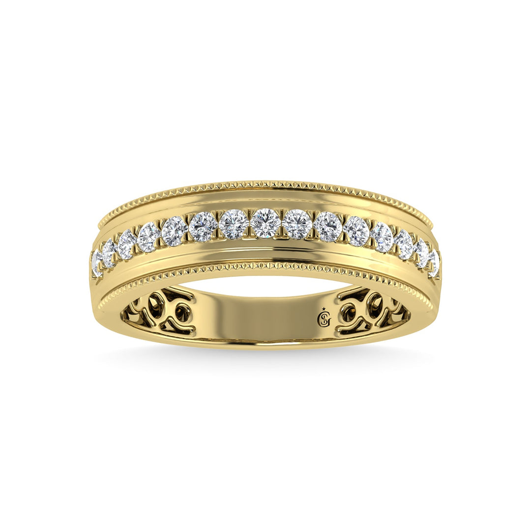 14K Yellow Gold Diamond 1/2 Ct.Tw. Mens Band