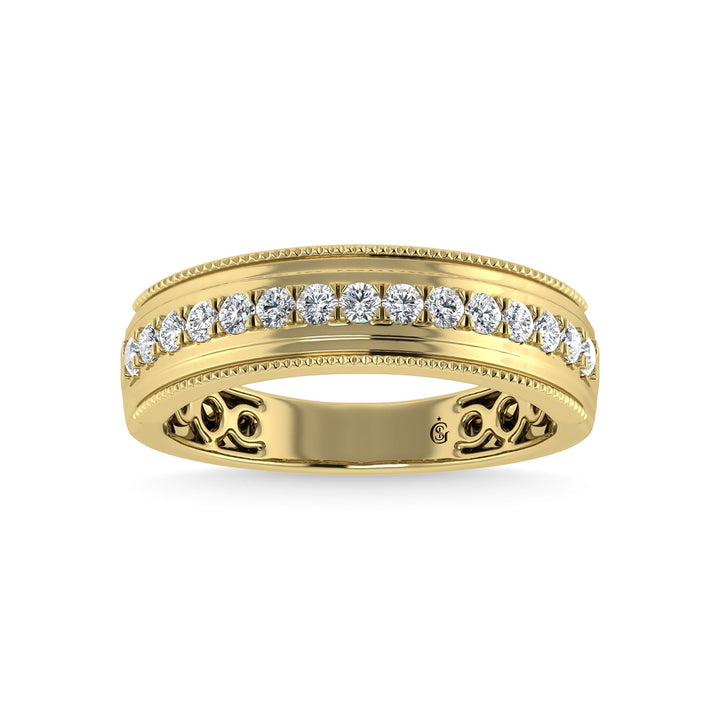 14K Yellow Gold Diamond 1/2 Ct.Tw. Mens Band