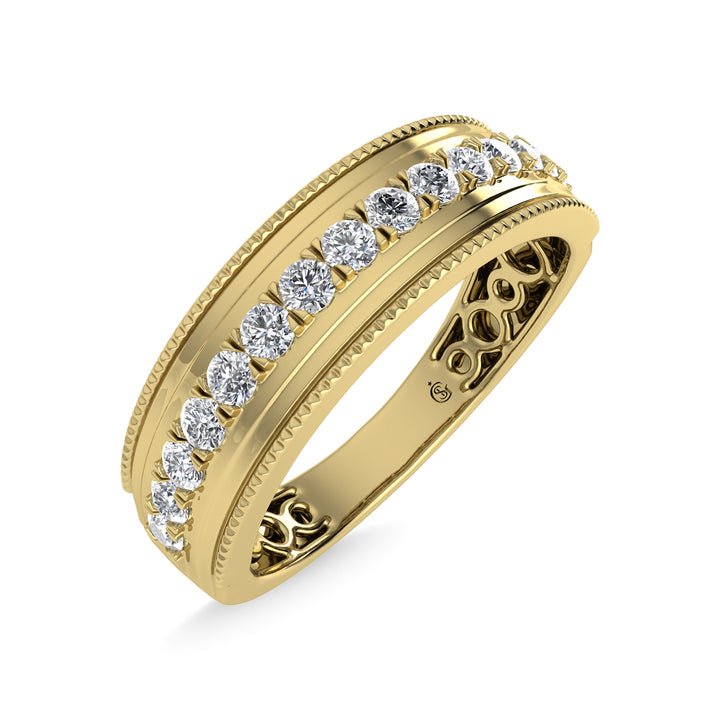 14K Yellow Gold Diamond 1/2 Ct.Tw. Mens Band